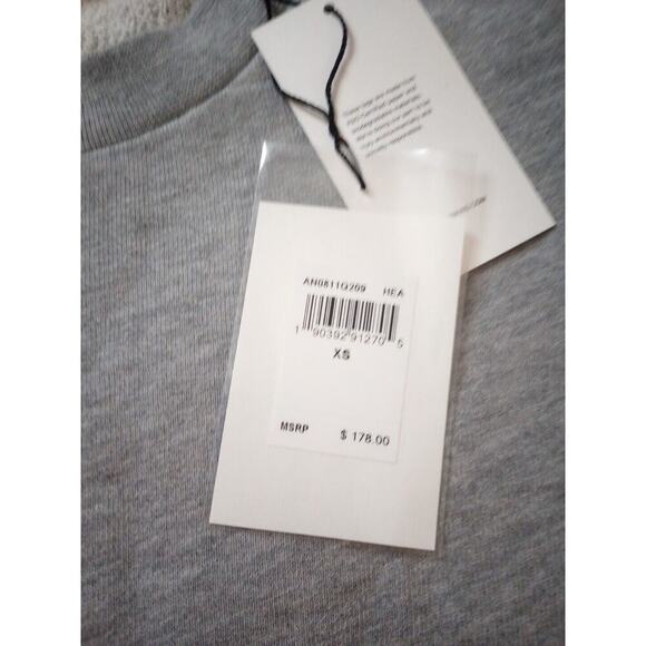 7 for all mankind womens sweatshirt size XS Gray ruffle Puff Sleeve Retail $178 - Picture 3 of 8